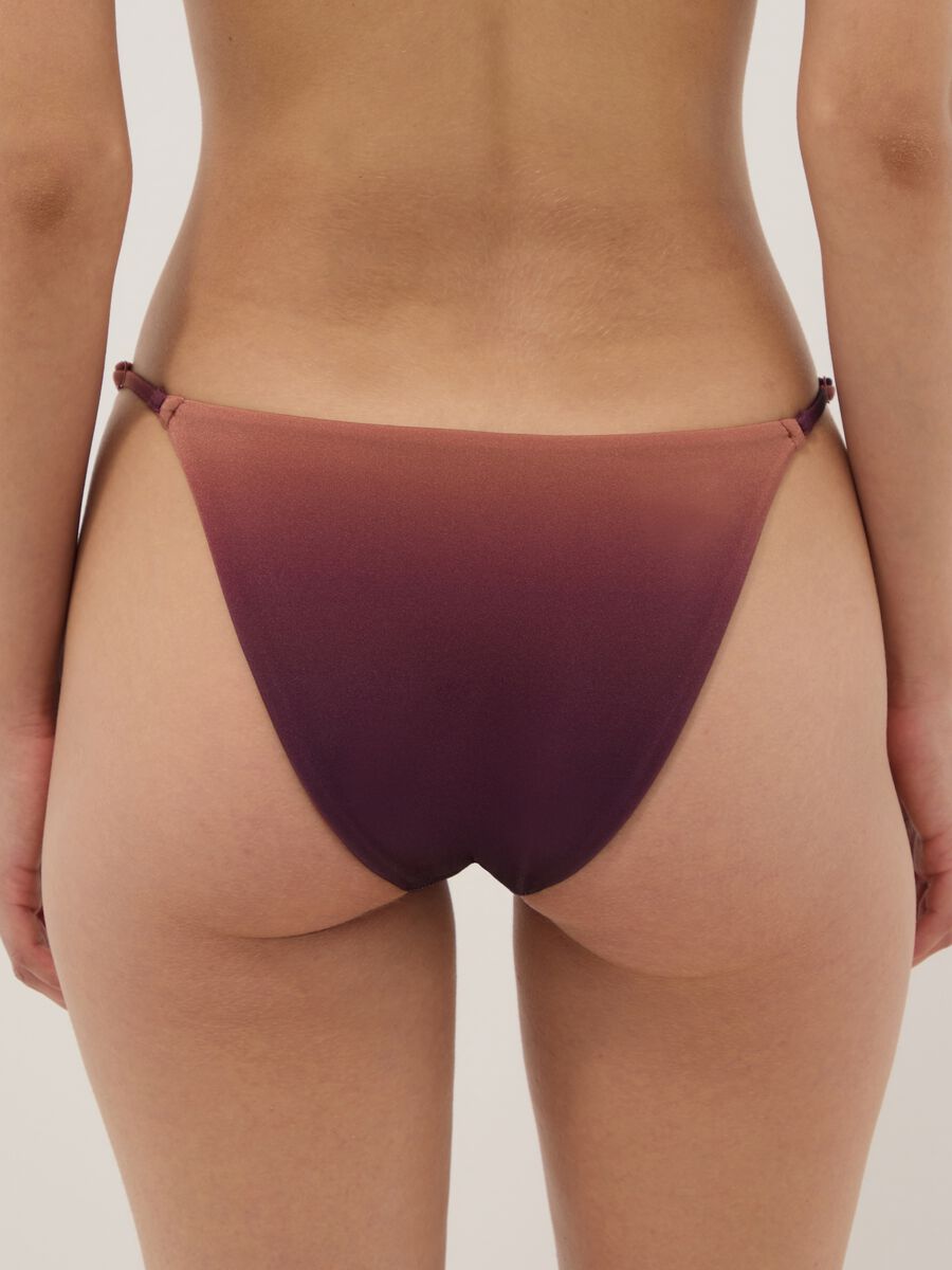 Brown stretch bikini bottoms with ombr&eacute; effect_4