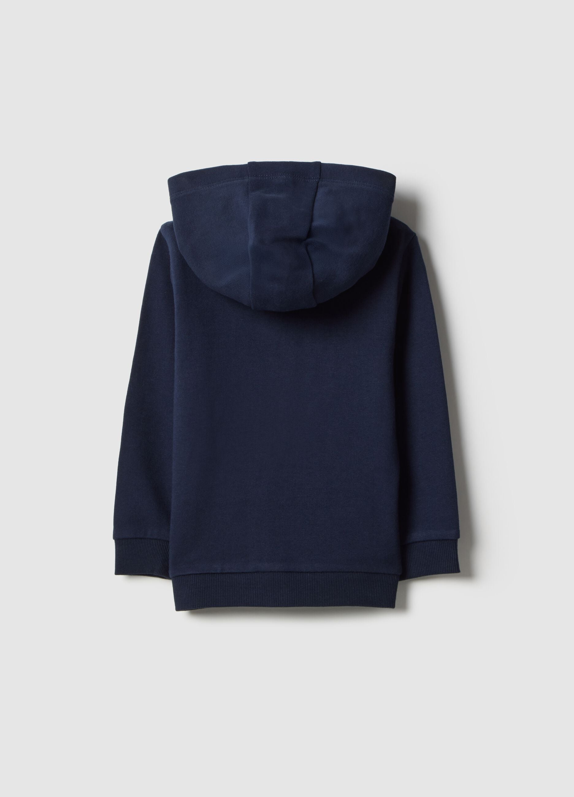 Girls' blue hoodie in pure cotton regular fit