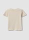 Beige pure cotton toddler t-shirt regular fit with dog print_1