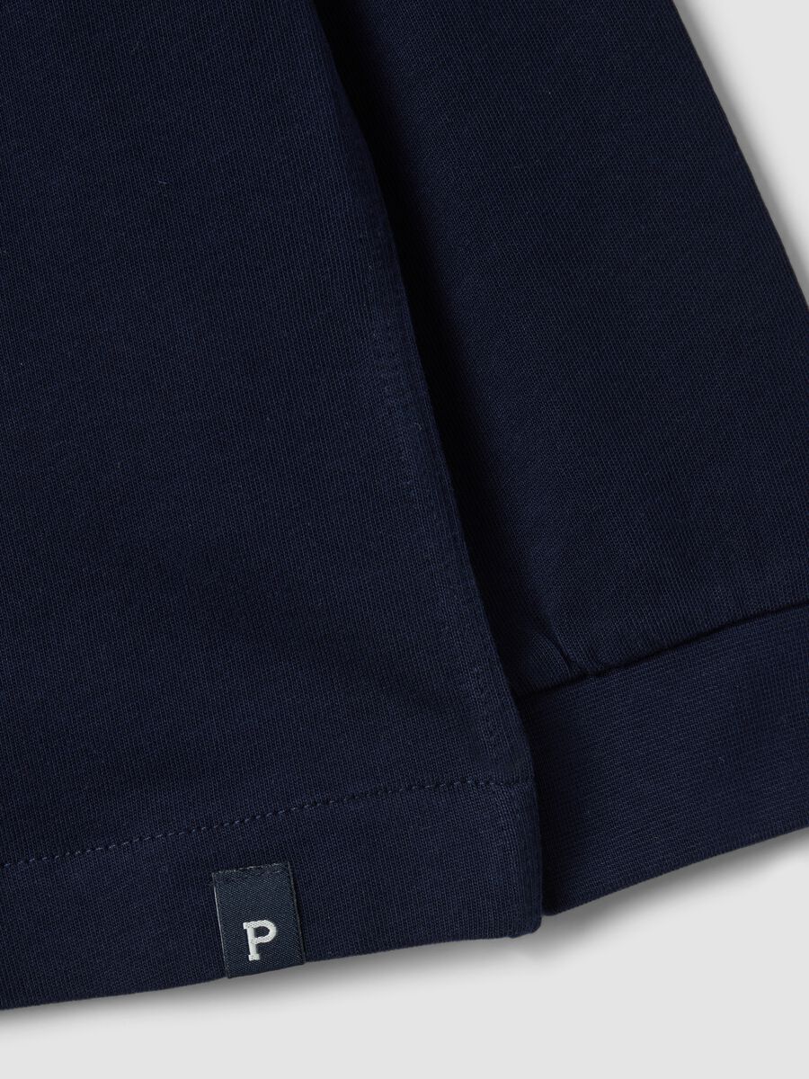 Blue long-sleeve crew-neck pure cotton T-shirt for boys_4