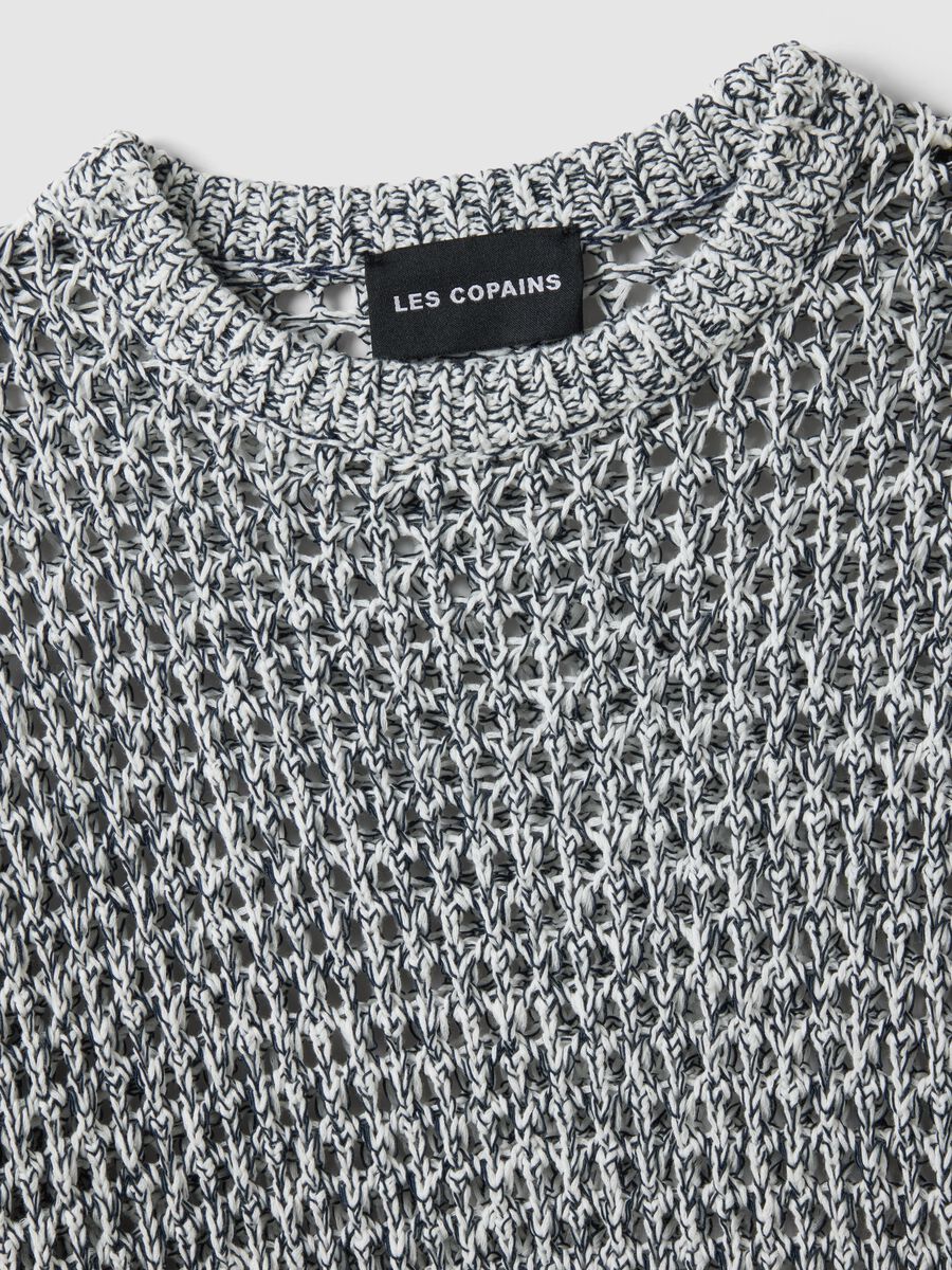 Multicolour cotton blend pullover regular fit with knitted design_5