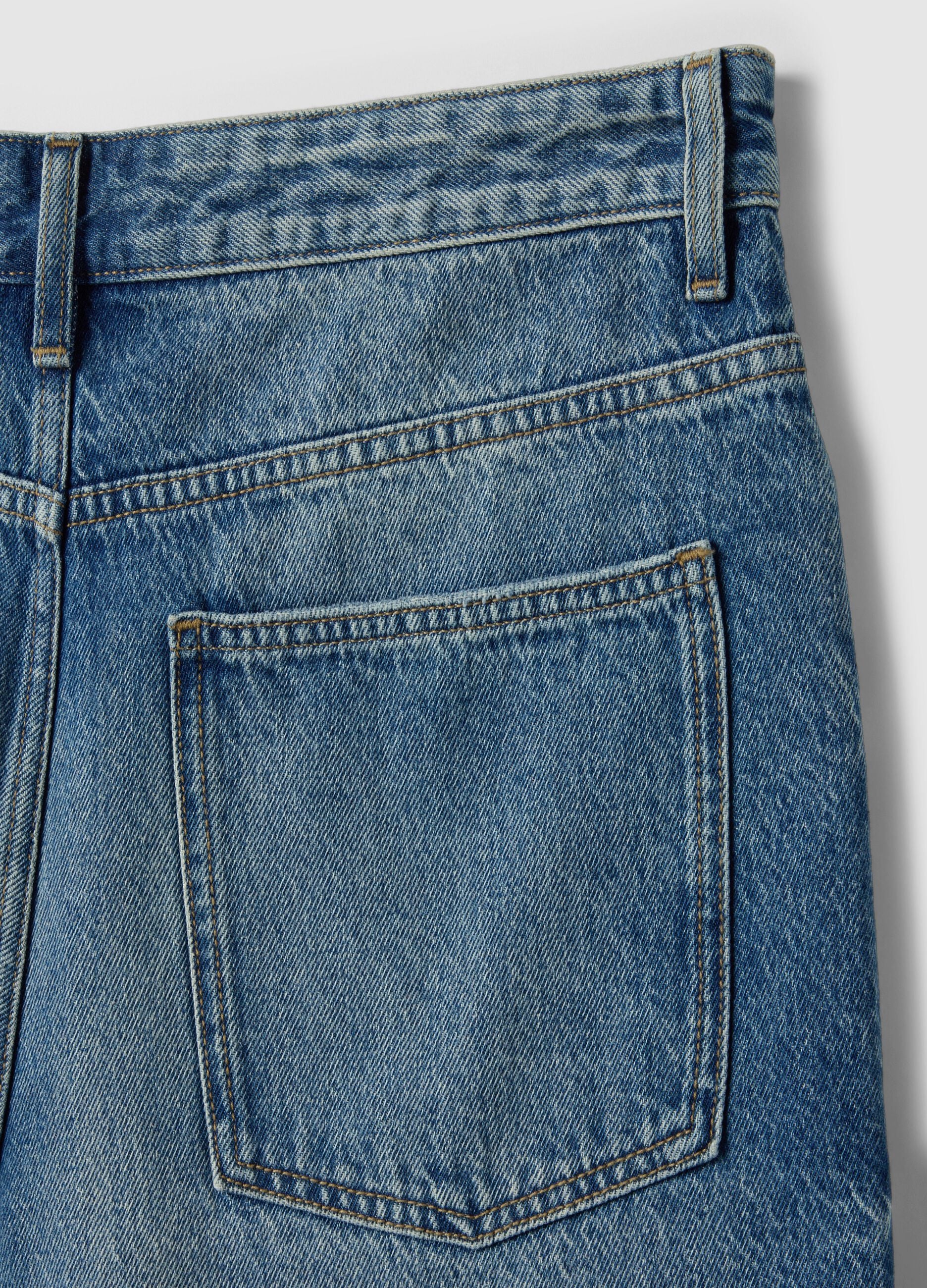 Blue pure cotton baggy denim shorts