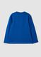 Blue organic cotton T-shirt with varsity print for boys_1