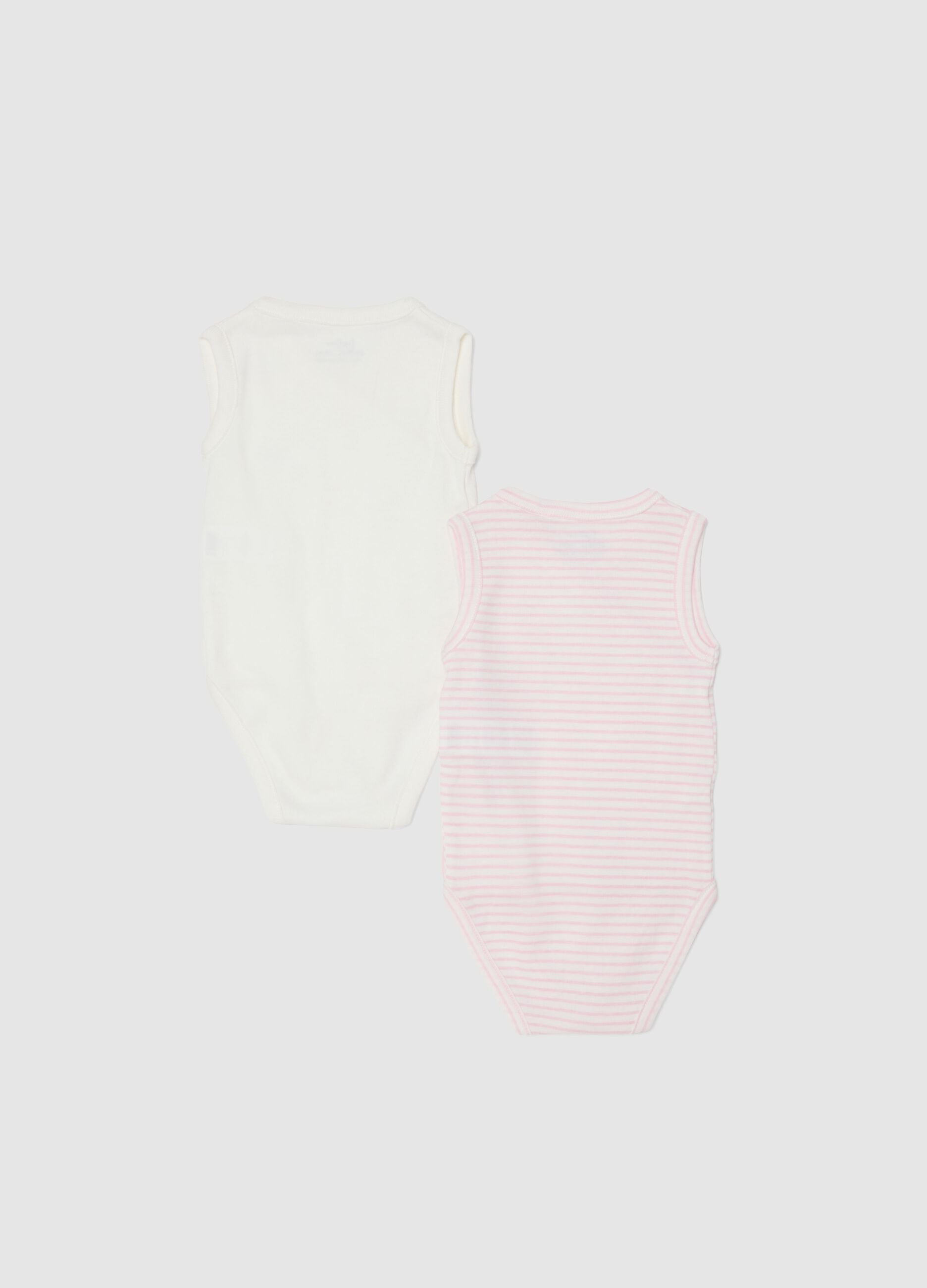 Two-pack multicolour pure cotton bodysuit regular fit for girls