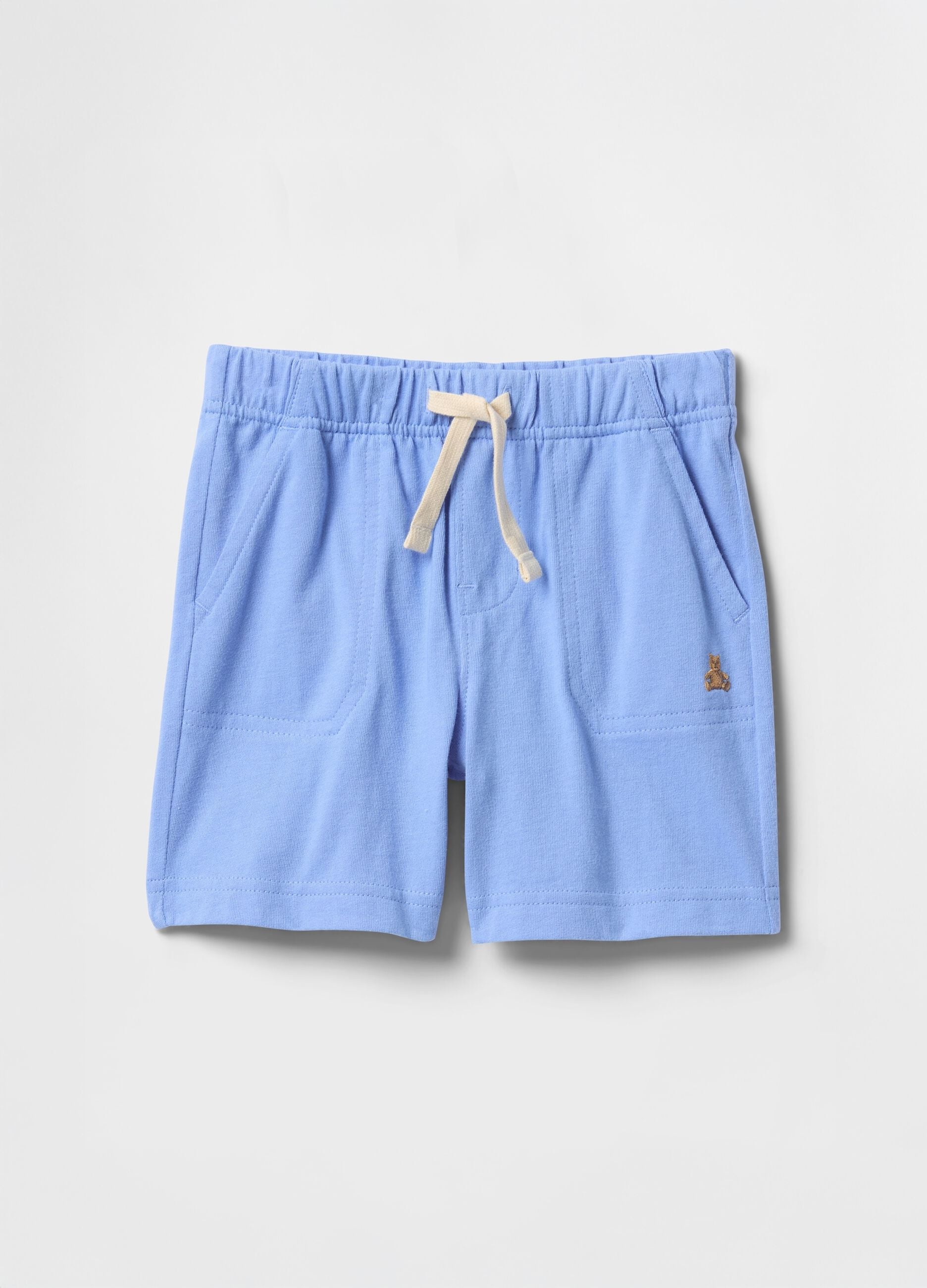 Stretch Cotton Shorts in Blue