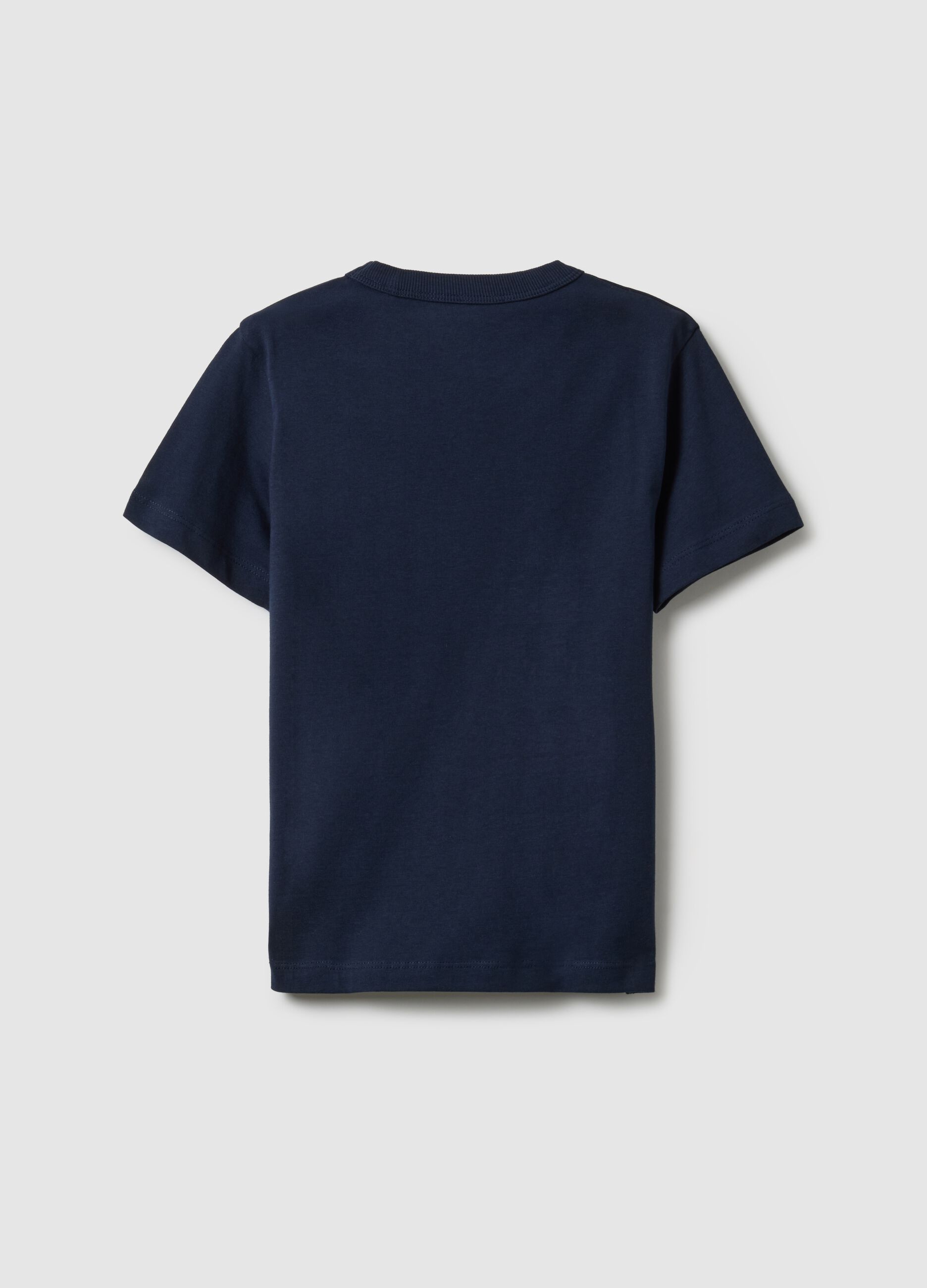 Children's blue crew neck T-shirt in pure cotton regular fit