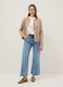 Beige regular fit jacket with front pockets_0