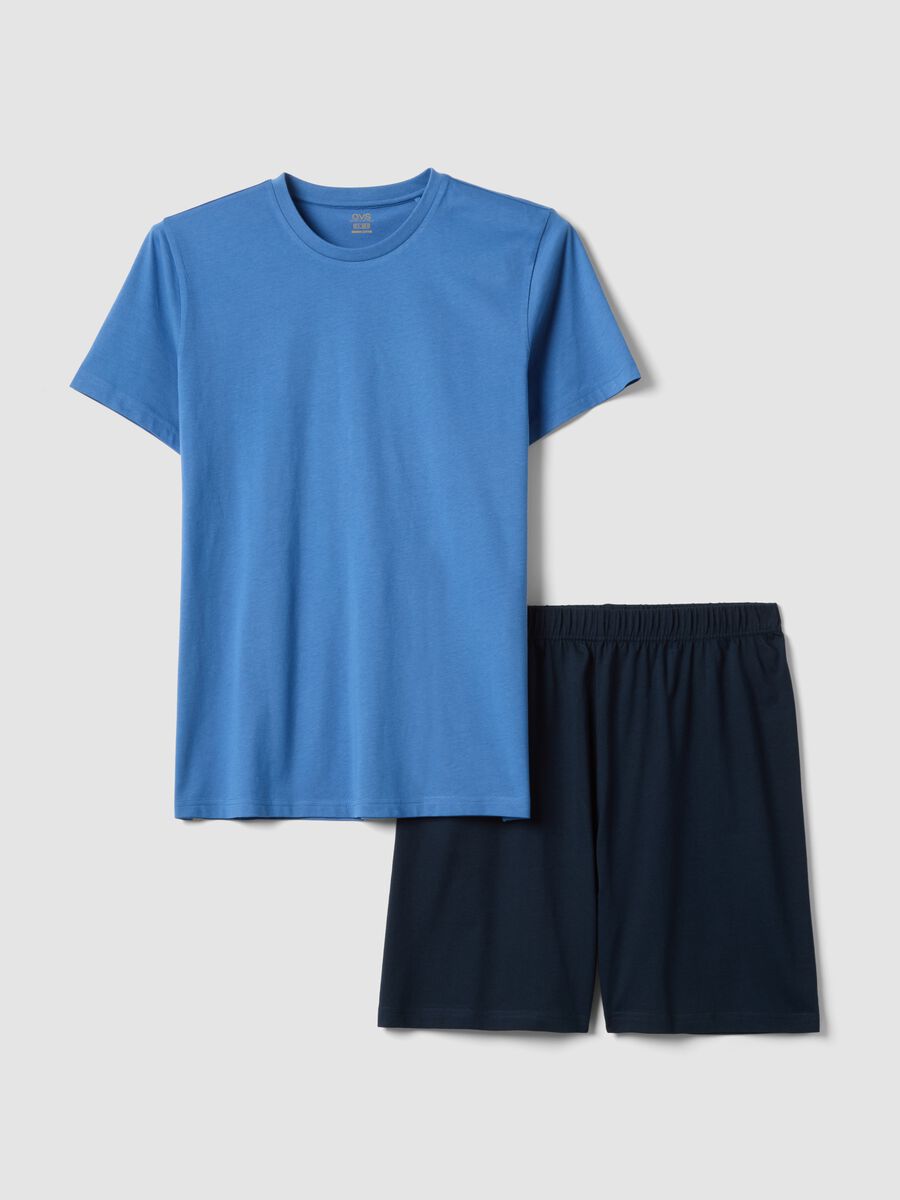 Blue organic cotton pyjamas, regular fit_4