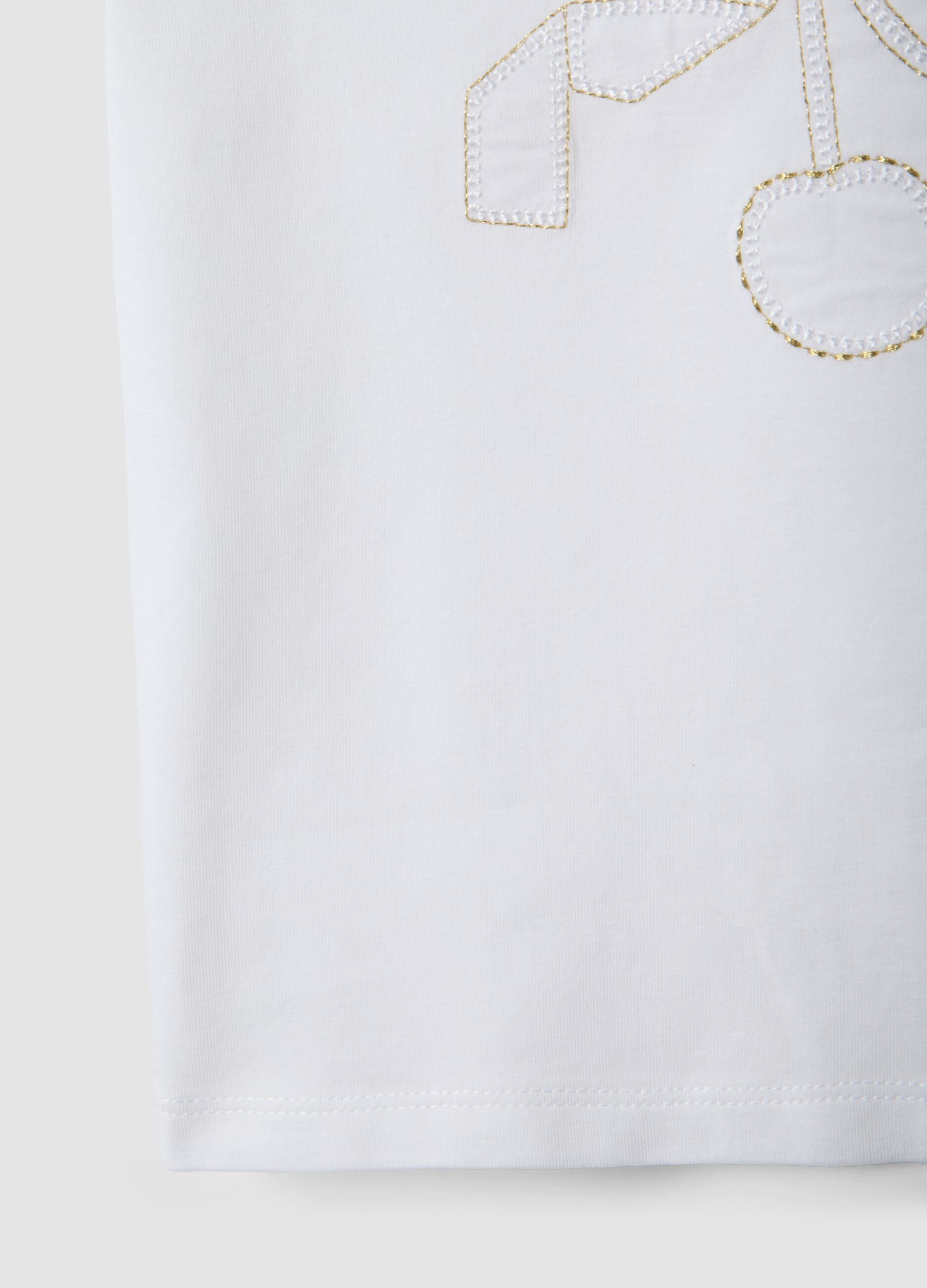 White stretch cotton girl's T-shirt regular fit