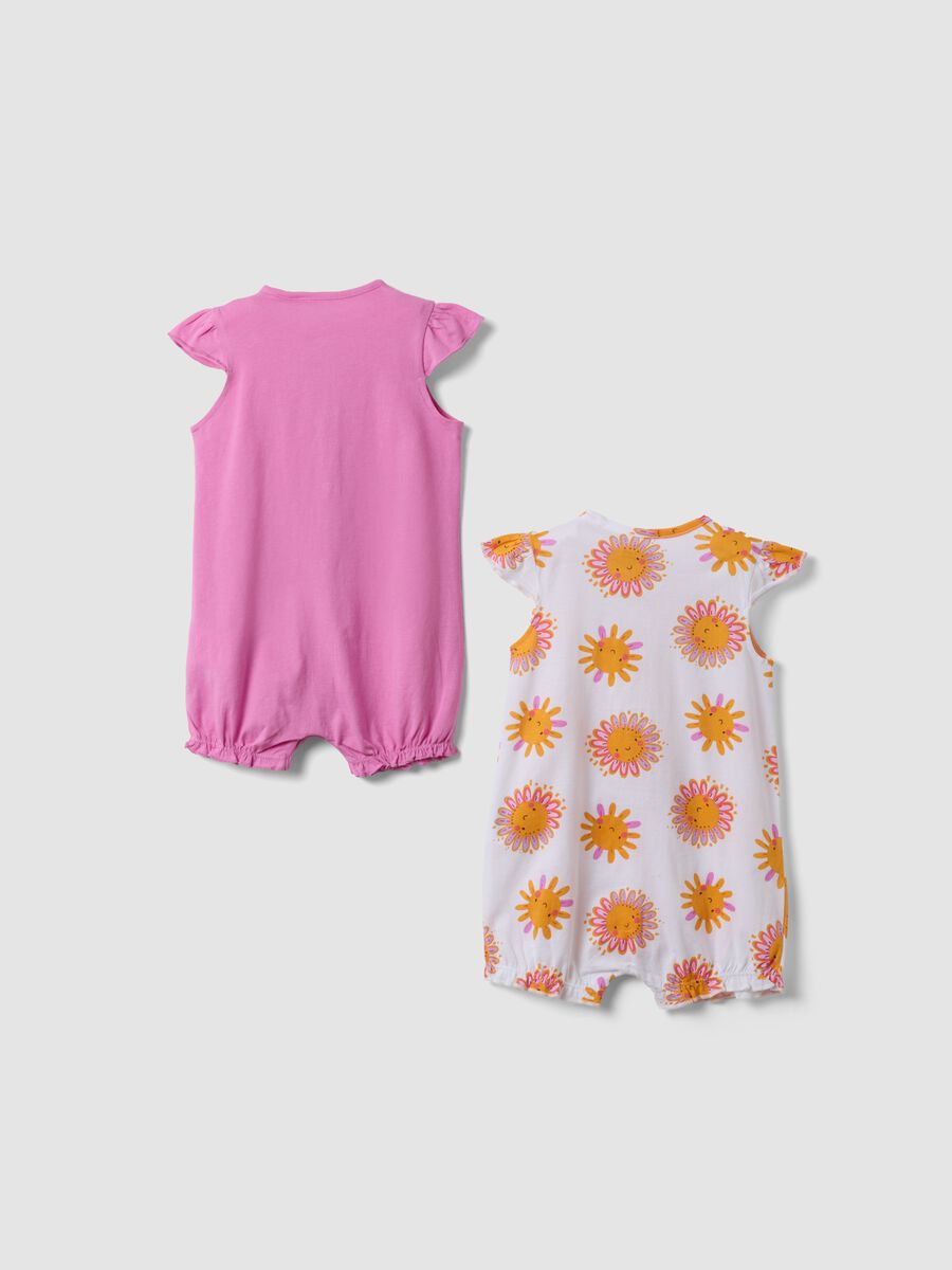 2-pack pink baby rompers in pure cotton_1