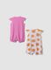 2-pack pink baby rompers in pure cotton_1