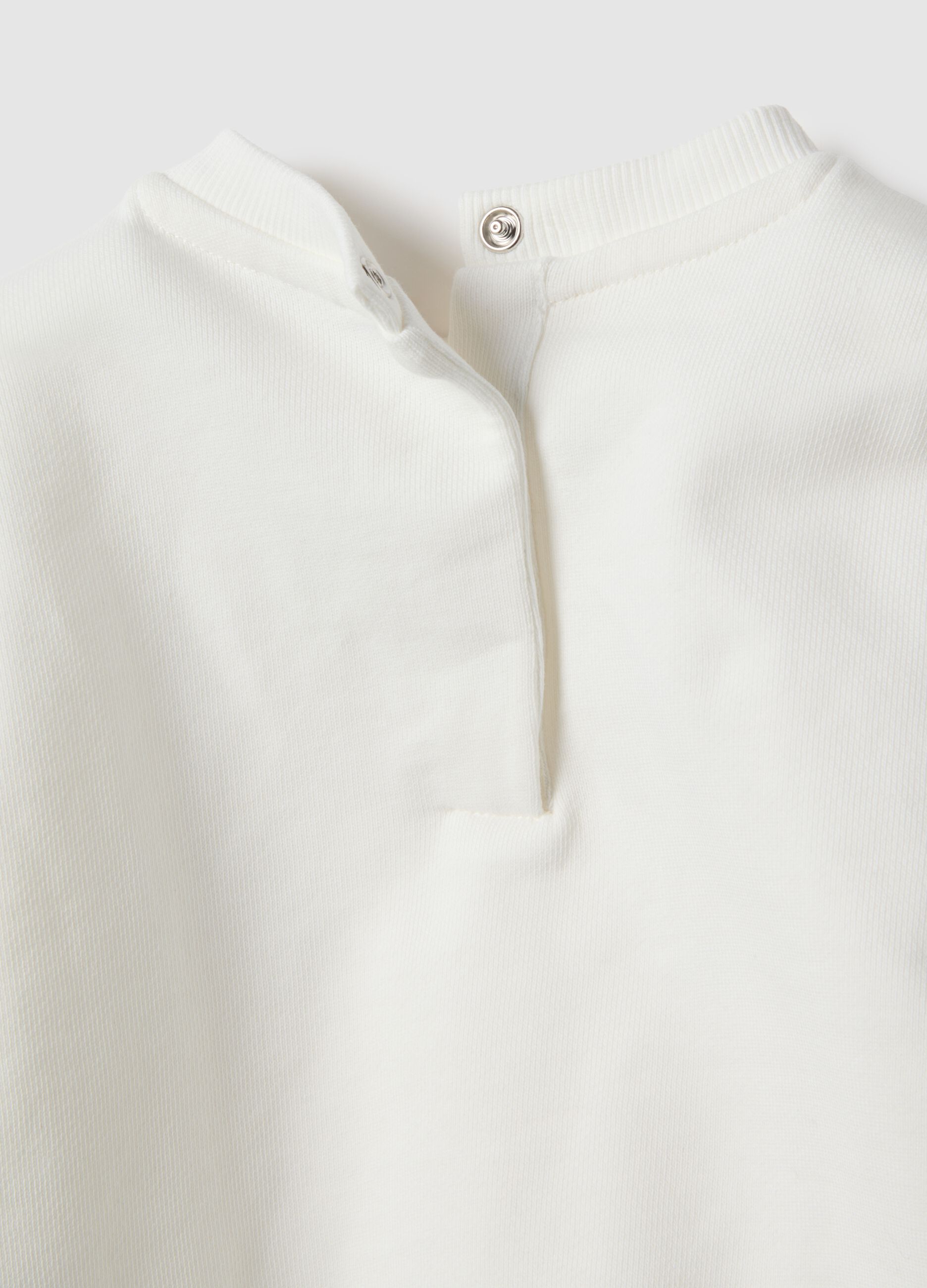 White pure cotton sweatshirt regular fit with ruffles for girls