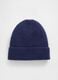 Blue beanie in cotton and acrylic blend_0