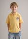 Yellow pure cotton polo shirt for boys regular fit with embroidery_1