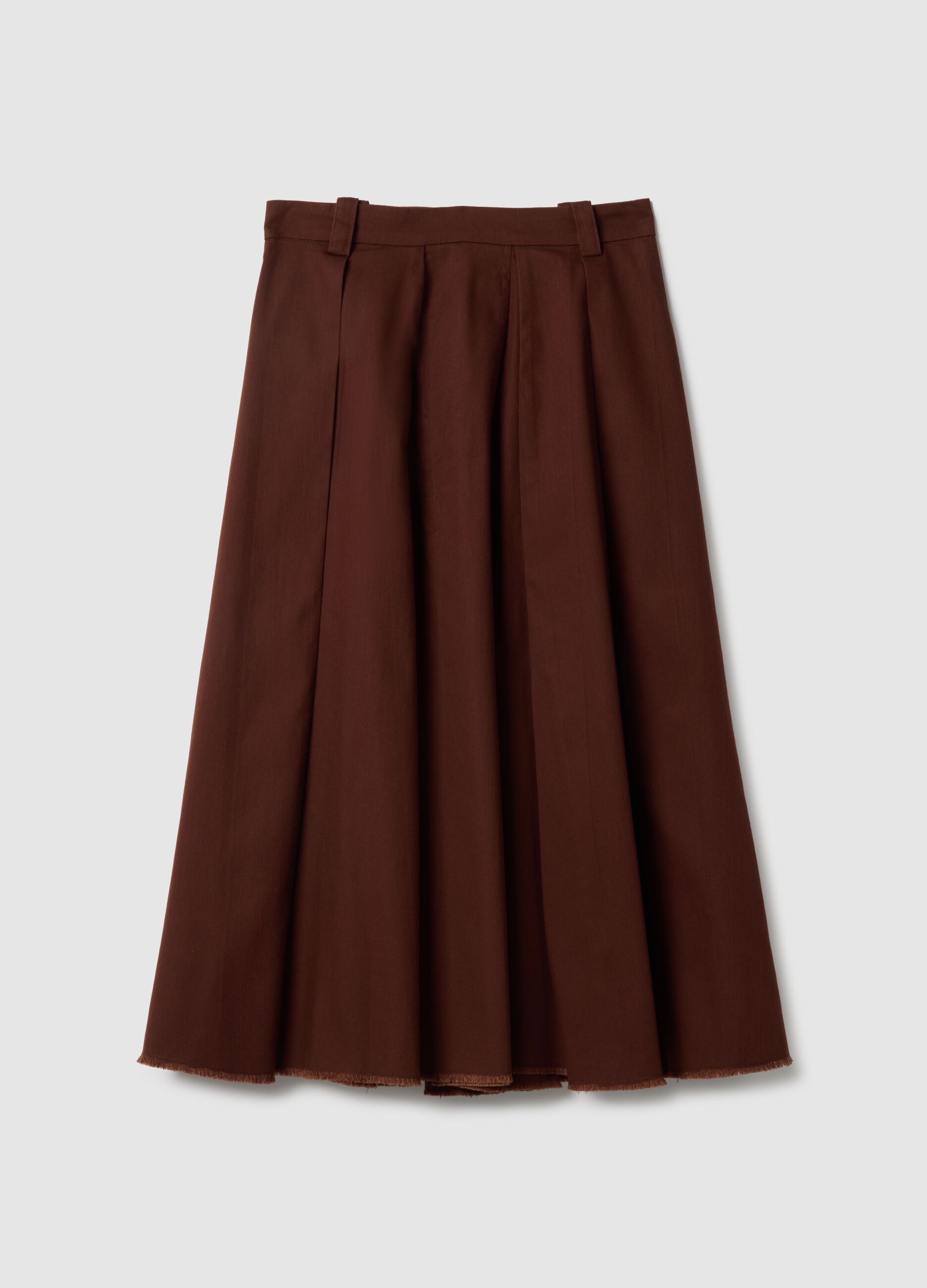 Long brown pure cotton skirt regular fit