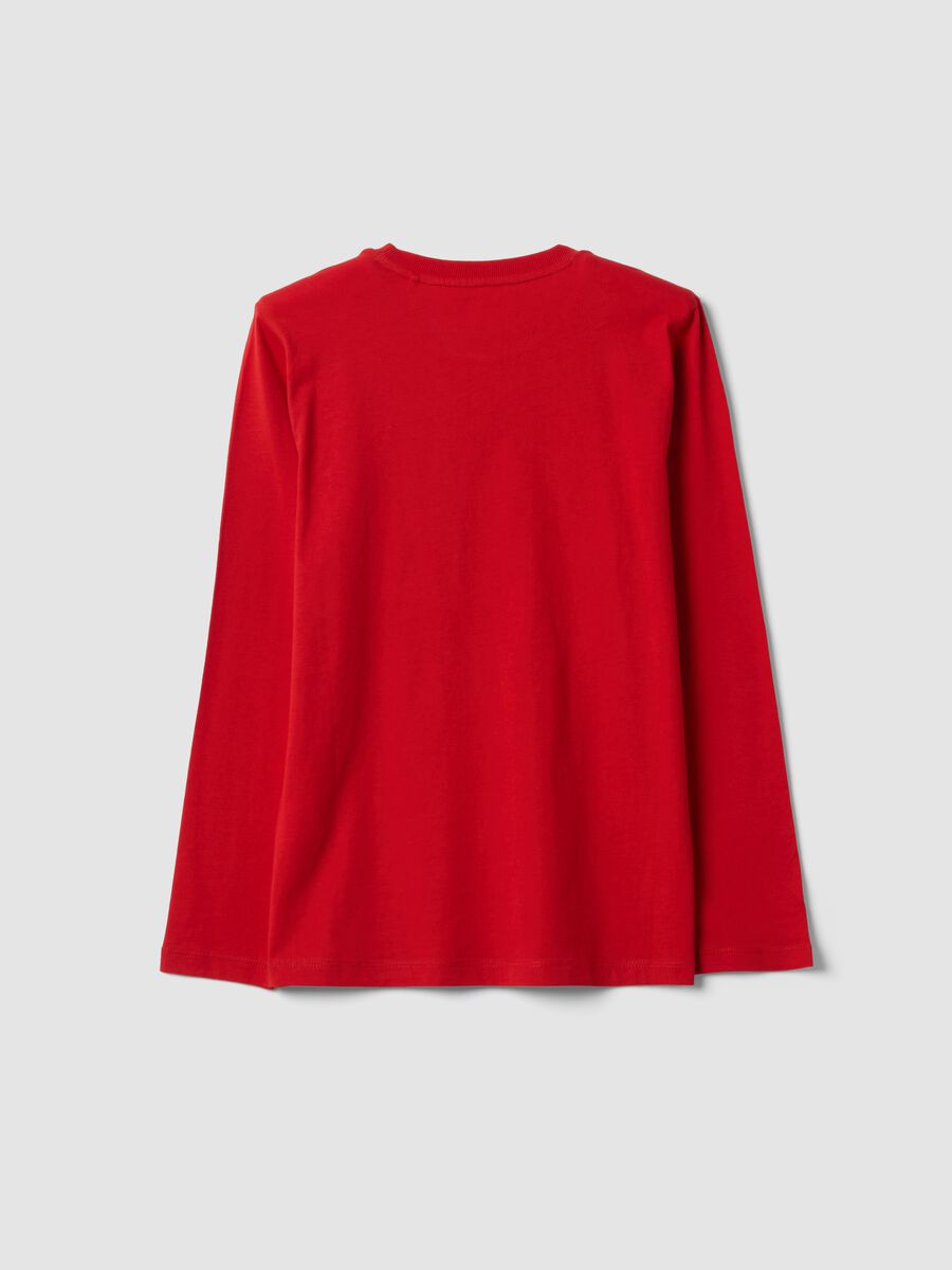 Red organic cotton graphic-print T-shirt for boys_5