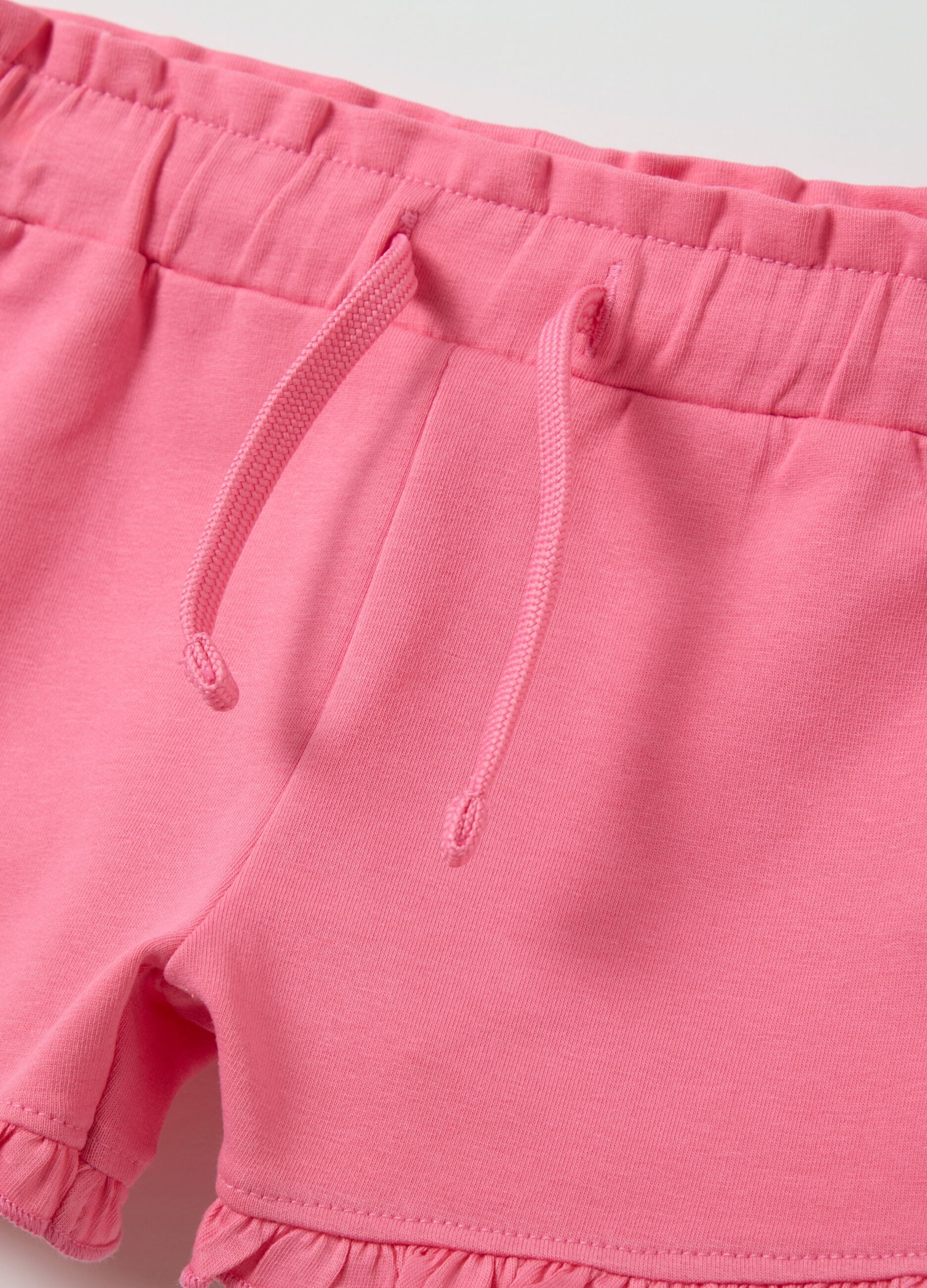 Girls&rsquo; white regular-fit jogging outfit in stretch cotton