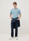 Blue short-sleeve pure cotton T-shirt with print, relaxed fit_1