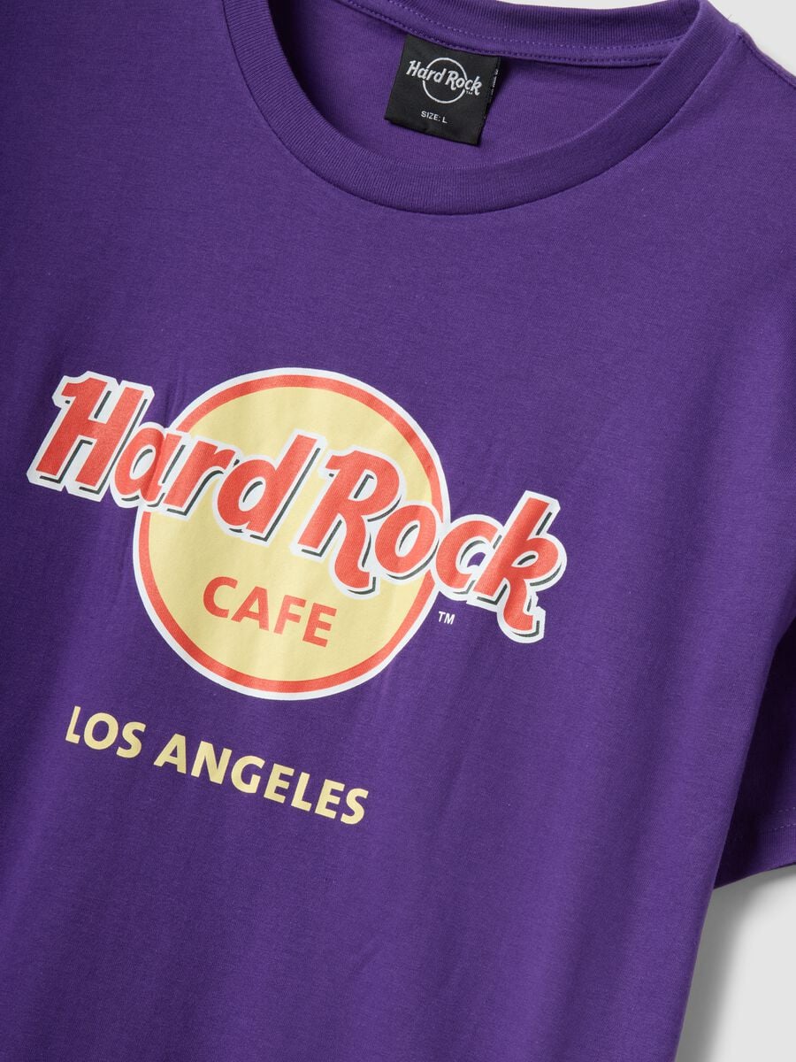 Purple Hard Rock Cafe logo T-shirt in pure cotton, regular fit_5