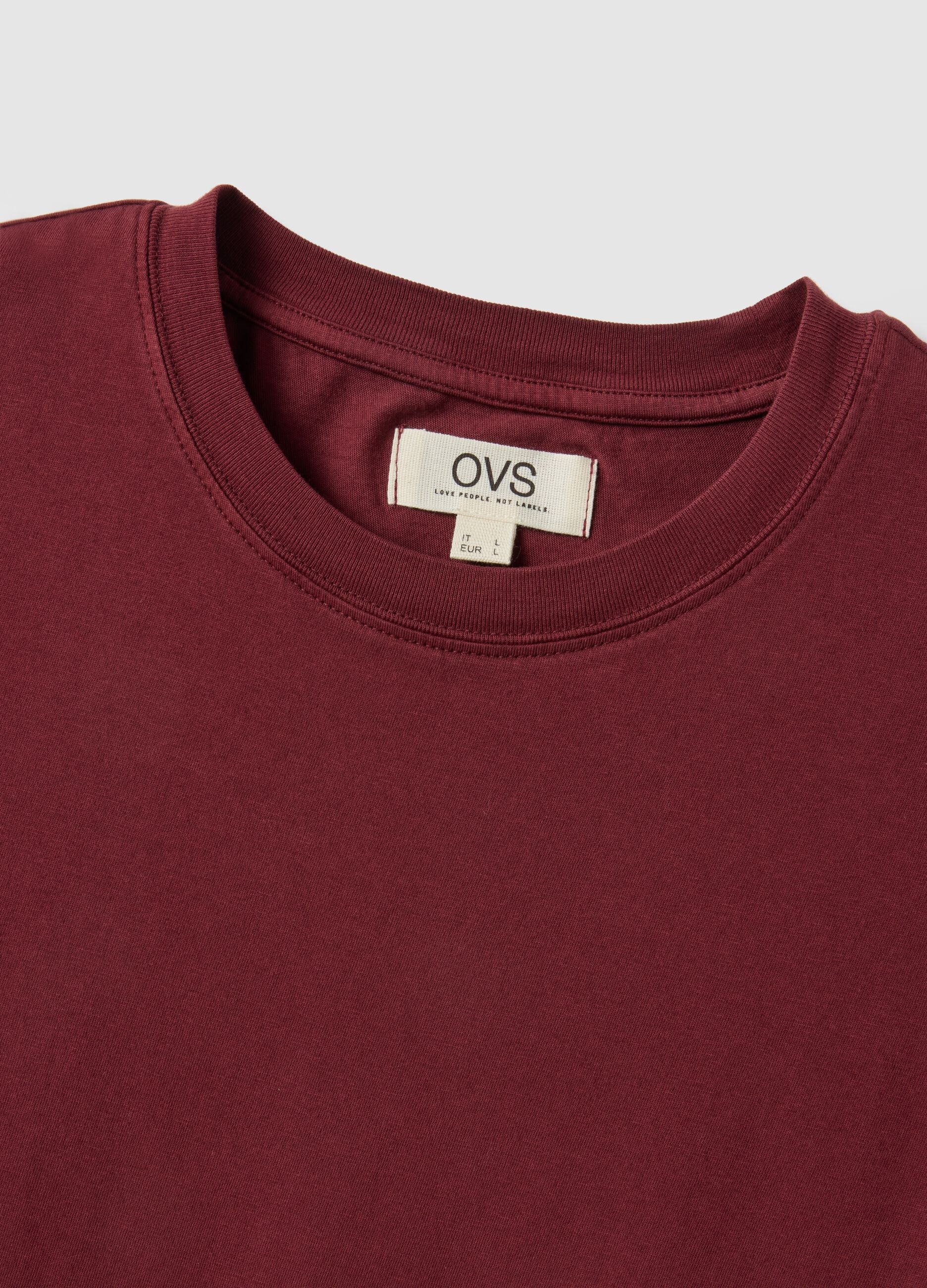 Burgundy pure cotton T-shirt