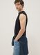 Black crew-neck vest in pure cotton, relaxed fit_0