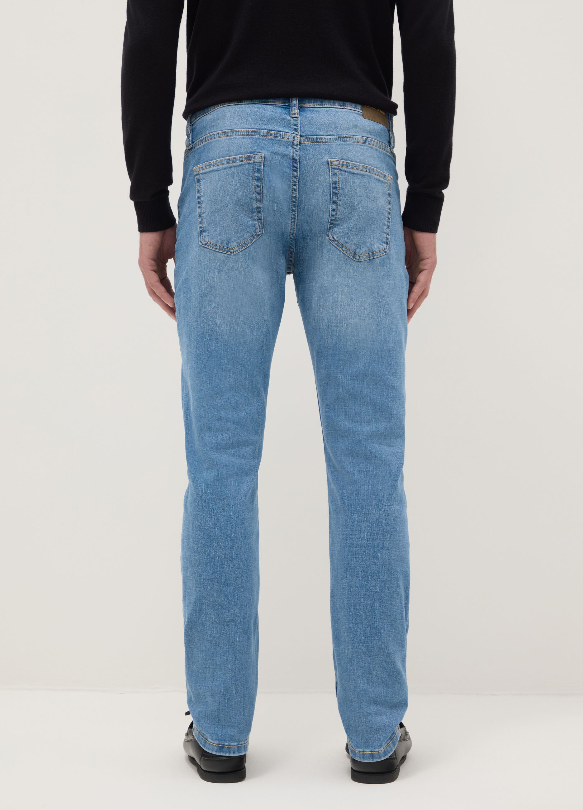 Slim Fit Stretch Cotton Light Blue Jeans