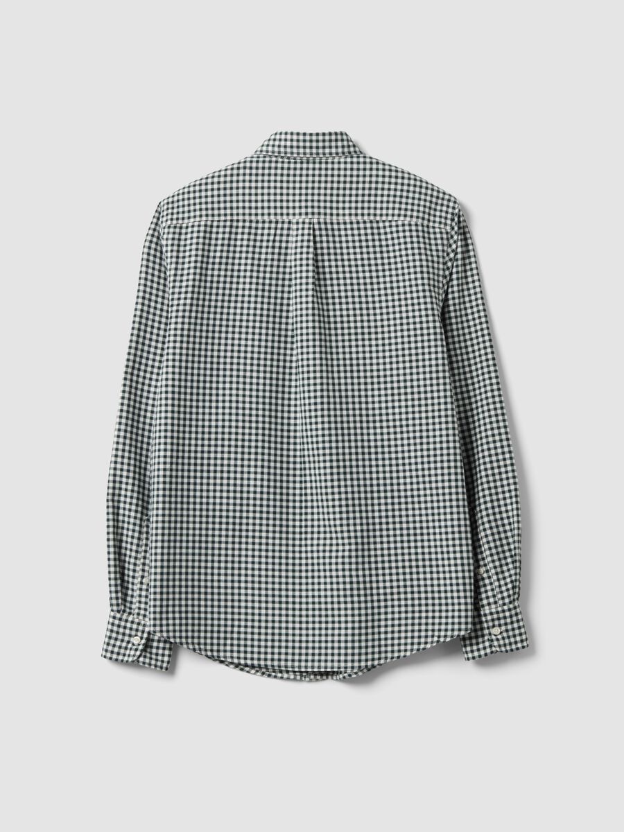 Camicia oxford verde a quadri in puro cotone con collo button-down regular fit_6