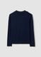 Blue viscose-blend polo-collar jumper with relaxed fit_2