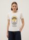 White pure cotton t-shirt regular fit with print_0