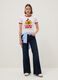 Regular fit white pure cotton t-shirt featuring Mickey Mouse print_0