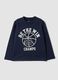 Blue pure organic cotton T-shirt with college print for boys_0