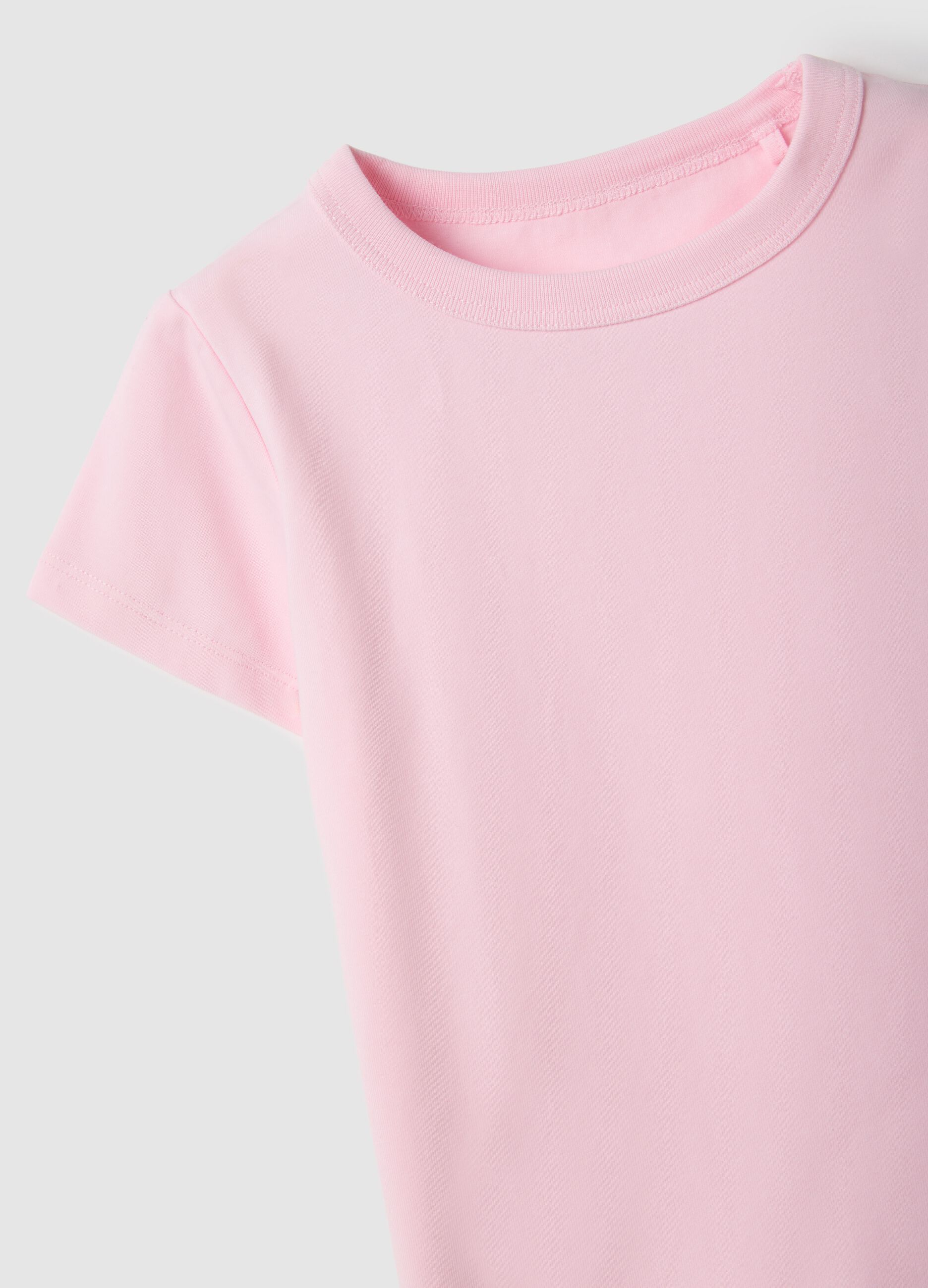Girls' pink cotton blend t-shirt, regular fit