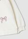 White pure cotton sweatshirt with bow print for baby girl_2