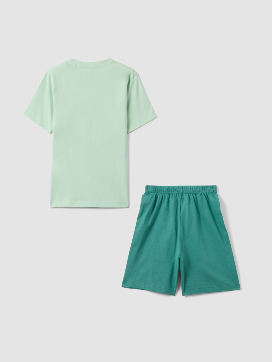 Children's green pure cotton pyjamas regular fit with print_1