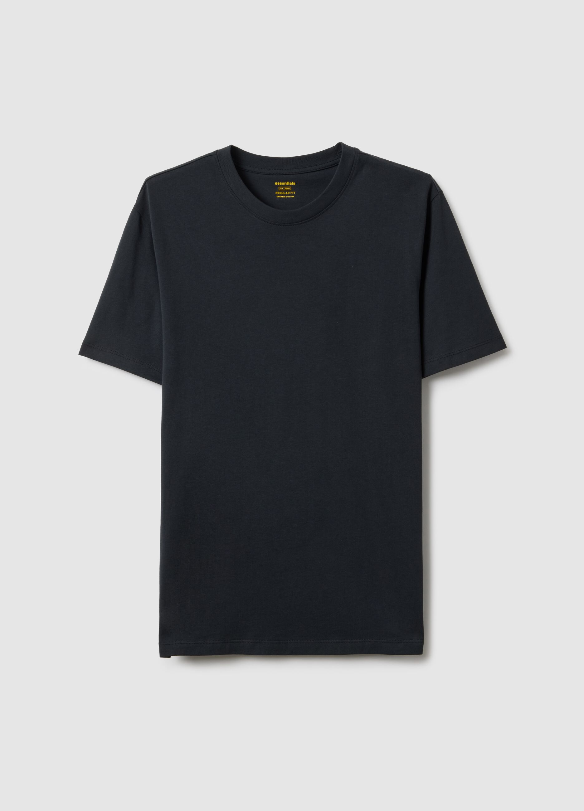 Black pure cotton regular fit t-shirt