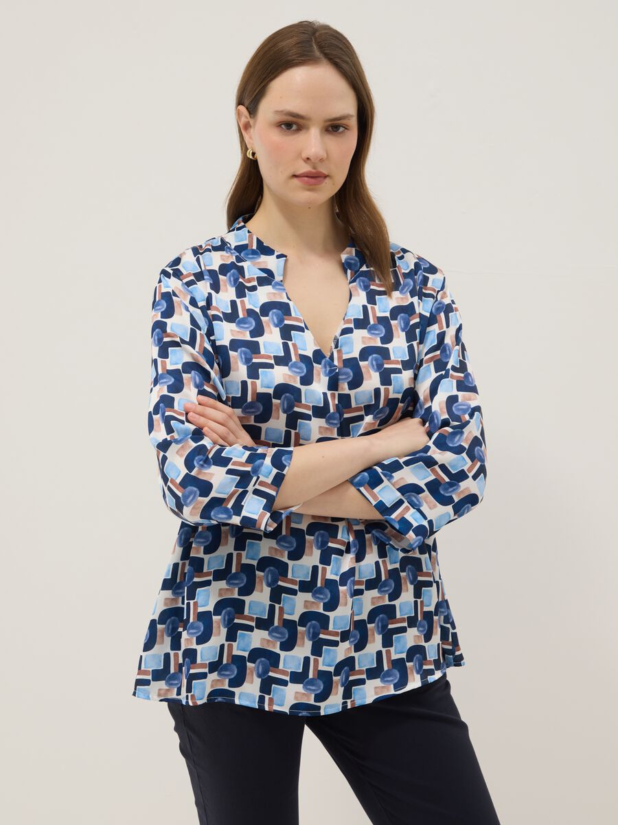 Regular-fit multicolour print blouse_0