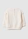 White regular fit pure cotton sweatshirt with ruffles for girls_1