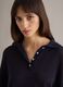 Regular fit blue polo with elbow sleeves_3