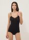 Black stretchy modal tank top regular fit with lace_0