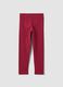 Girls&rsquo; red stretch organic cotton leggings with rhinestones_0