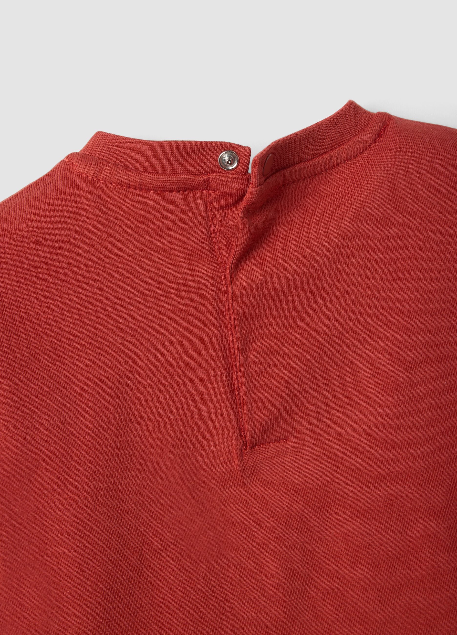 Red short-sleeve pure cotton T-shirt