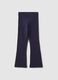 Girls' blue slim fit stretch cotton leggings with decorations_1