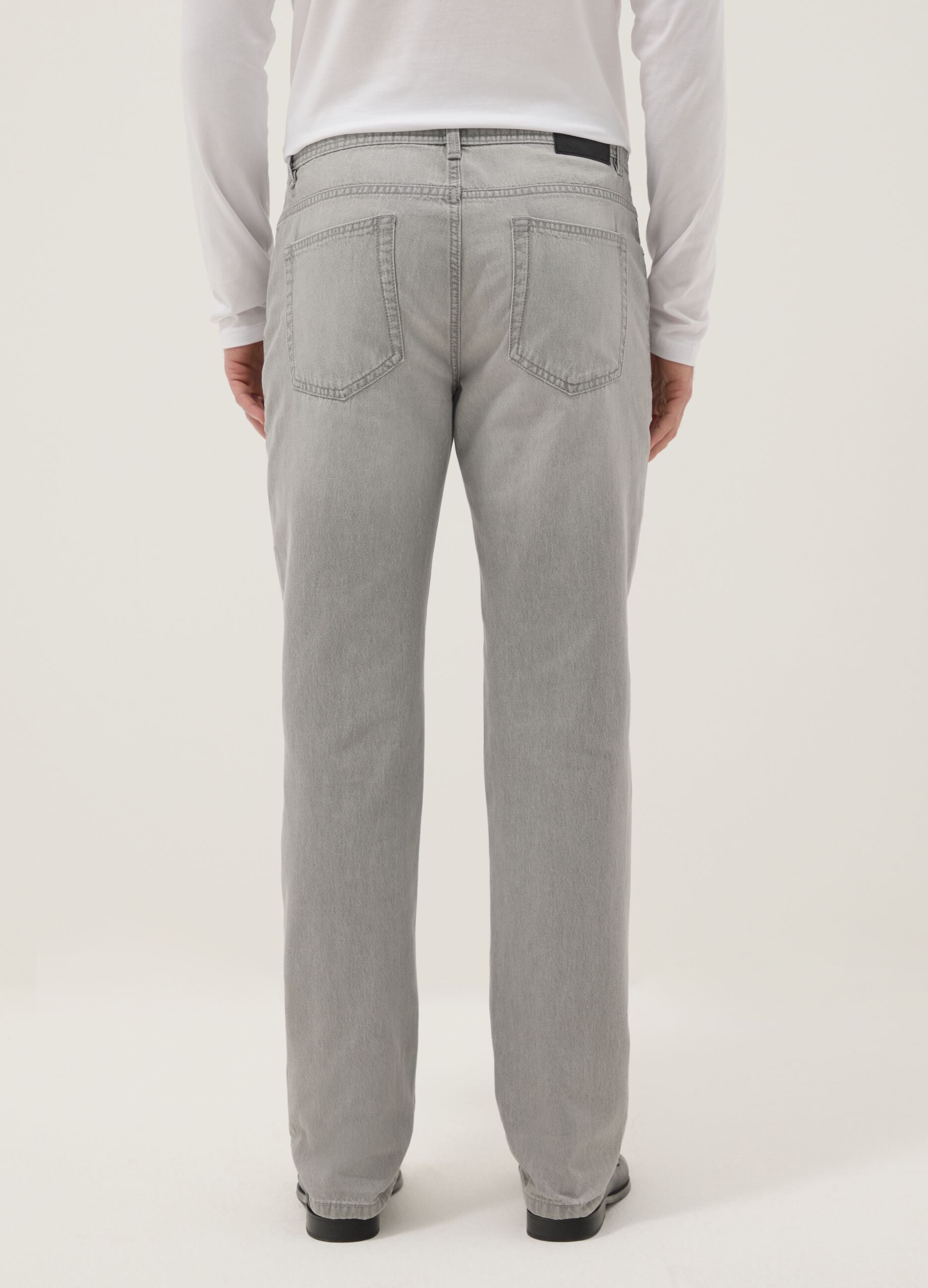 Grey Regular Fit Denim Pure Cotton Jeans