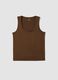 Brown stretch viscose tank top, regular fit_4