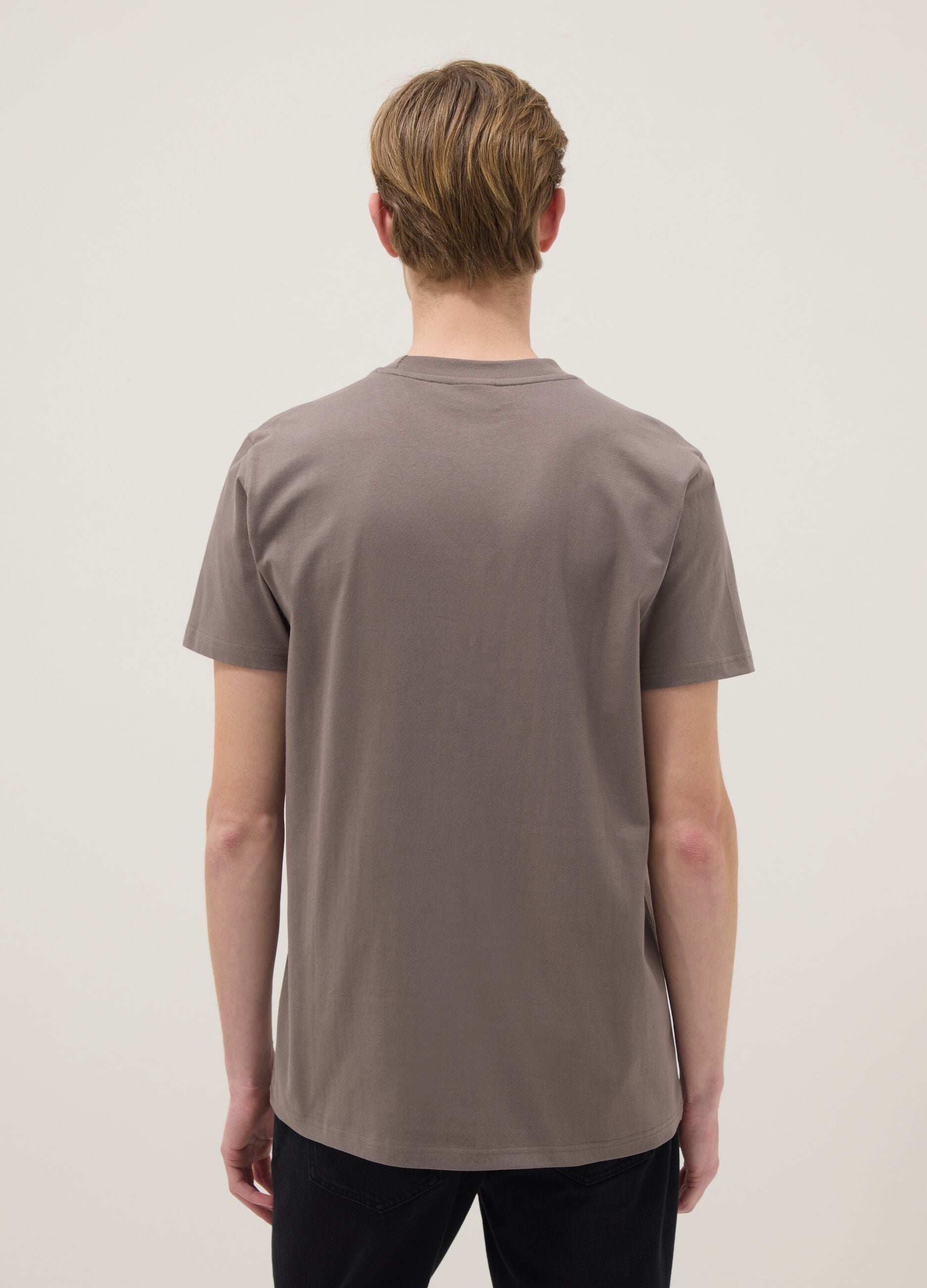Grey regular fit pure cotton T-shirt with Hard Rock Cafe logo