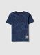 T-shirt in puro cotone blu regular fit per bambino con stampa_0