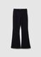 Girls' Regular Fit Black Stretch Cotton Treggings_3