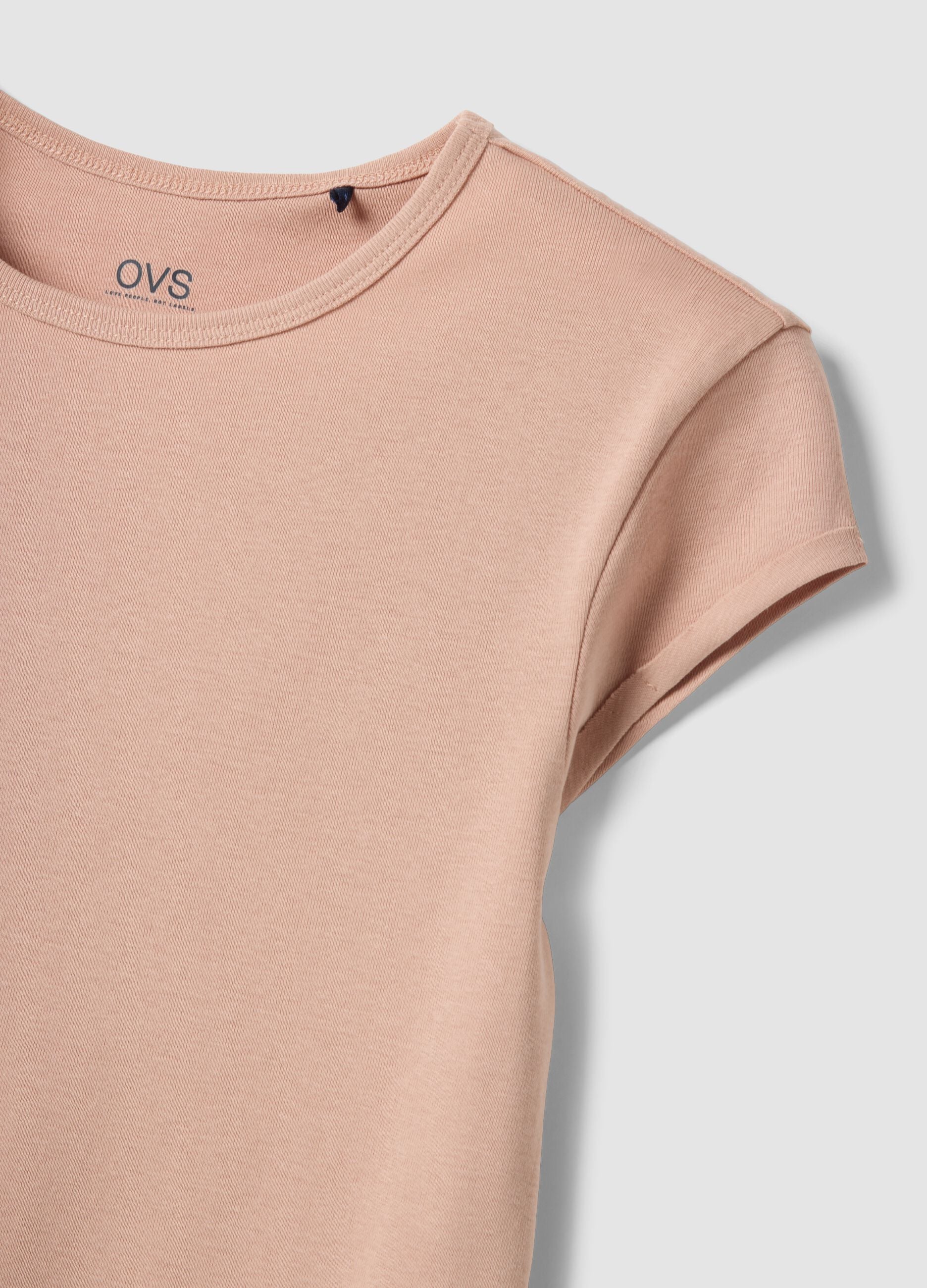 Regular fit short sleeve pure cotton pink t-shirt