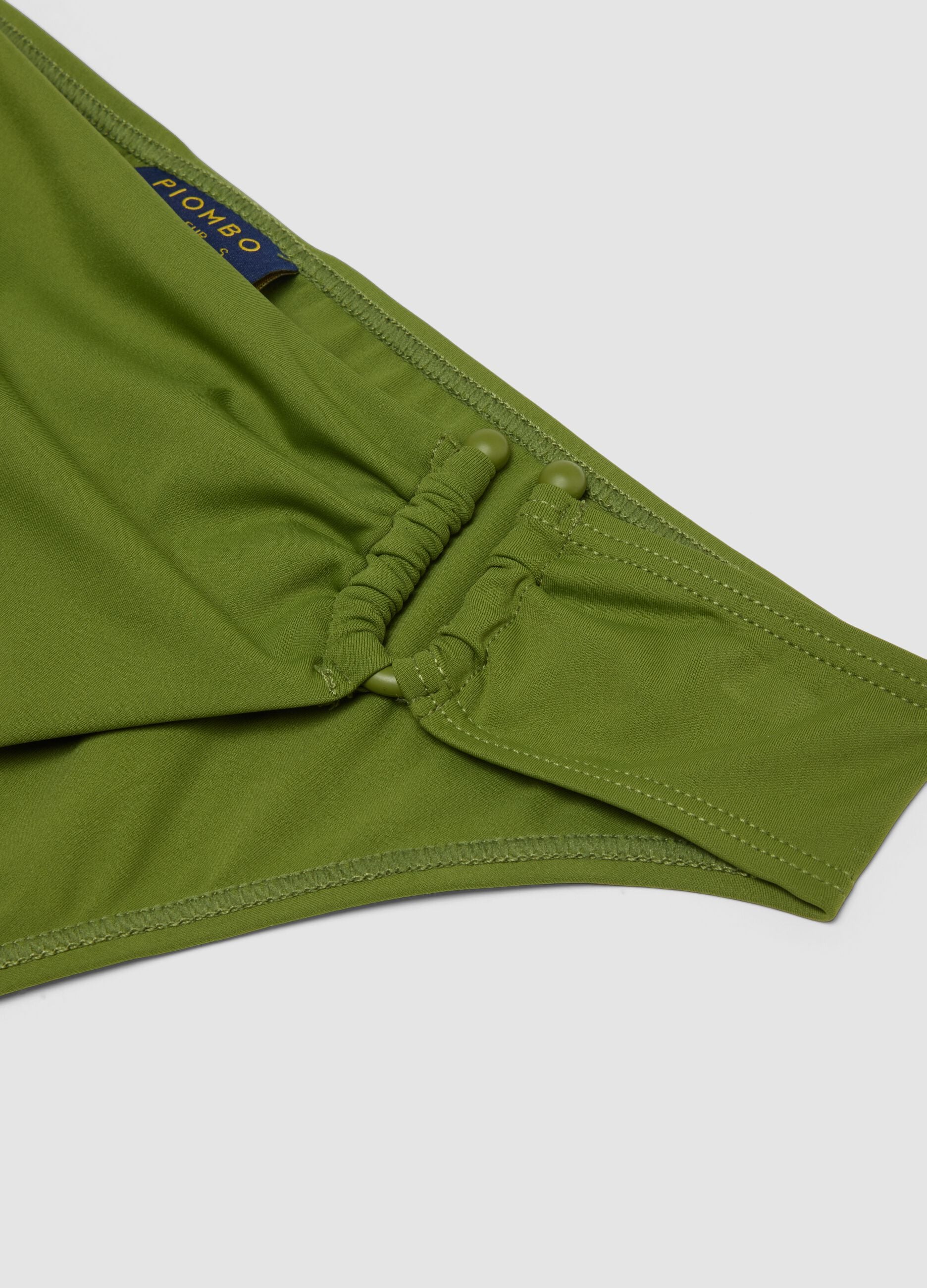 Green stretch-fabric bikini bottoms