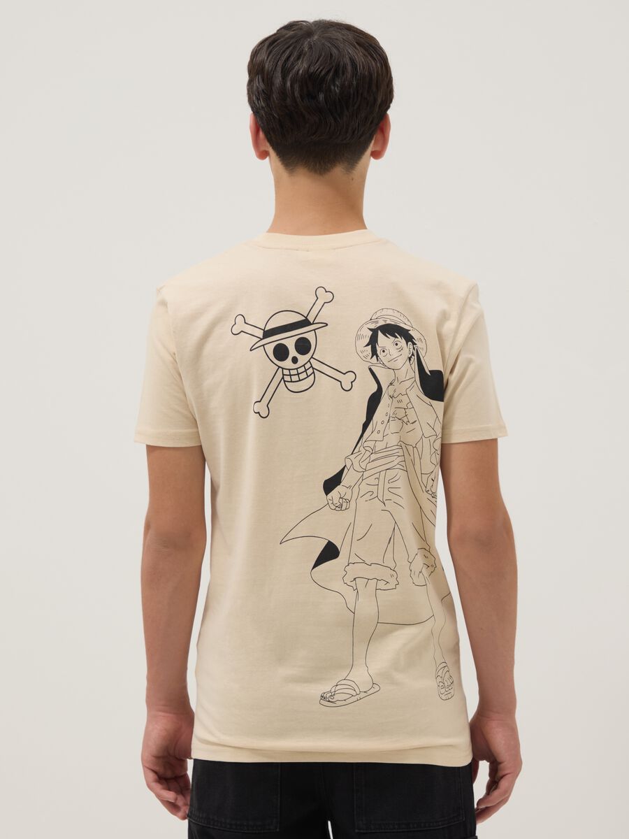 Beige pure cotton short-sleeve T-shirt_1